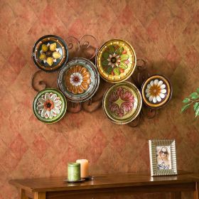 Scattered Italian Plates Metal Wall Art