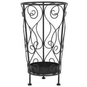 Umbrella Stand Vintage Style Metal 10.2"x18.1" Black