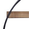 Industrial Round Wall Shelf;  Black Metal and Wood;  5.70 x 24.00 x 24.00 Inches