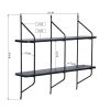 2-Tier Display Wall Shelf Storage Rack Wall Rack Holder Rack, 31.5 in x 28.3 in, black