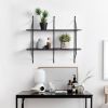 2-Tier Display Wall Shelf Storage Rack Wall Rack Holder Rack, 31.5 in x 28.3 in, black