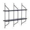 2-Tier Display Wall Shelf Storage Rack Wall Rack Holder Rack, 31.5 in x 28.3 in, black