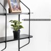 2-Tier Display Wall Shelf Storage Rack Wall Rack Holder Rack, 31.5 in x 28.3 in, black