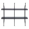 2-Tier Display Wall Shelf Storage Rack Wall Rack Holder Rack, 31.5 in x 28.3 in, black