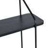 2-Tier Display Wall Shelf Storage Rack Wall Rack Holder Rack, 31.5 in x 28.3 in, black