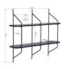 2-Tier Display Wall Shelf Storage Rack Wall Rack Holder Rack, 31.5 in x 28.3 in, black