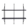 2-Tier Display Wall Shelf Storage Rack Wall Rack Holder Rack, 31.5 in x 28.3 in, black