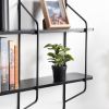 2-Tier Display Wall Shelf Storage Rack Wall Rack Holder Rack, 31.5 in x 28.3 in, black