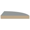 Floating Corner Shelf Gray 13.8"x13.8"x1.5" MDF