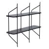 2-Tier Display Wall Shelf Storage Rack Wall Rack Holder Rack, 31.5 in x 28.3 in, black