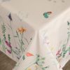Watercolor Party Flowers Square Easter Tablecloth Non Iron Stain Resistant 52 x52 inch