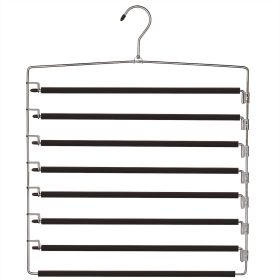 Metal Hanger 8 Tier Swing Arm | Space Saving Clothing Hangers with Foam Padding, Removable Arms, Alloy Steel Construction for Durability (Count: 2 pcs)